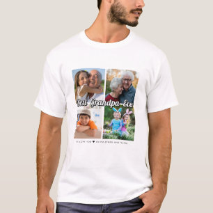 Best Grandpa Ever 4 Photo Collage Personalized T-Shirt