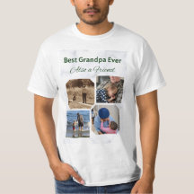 Best Grandpa Ever 4 photo collage script tshirt