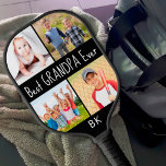 Best Grandpa Ever 4 Photo Monogram Your Color Pickleball Paddle<br><div class="desc">Create your own personalized photo collage custom color pickleball paddle featuring 4 pictures, the editable title BEST GRANDPA EVER in a suggested playful hand-lettered print font and monogram, name or initials in your choice of colors. The sample is shown with white text against a black background. Ideal Grandpa birthday, Grandparents...</div>