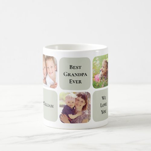 Best Grandpa Ever 5 Photo Coffee Mug