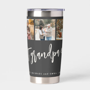 Best grandpa ever 5 photo collage personalized insulated tumbler