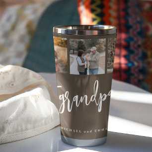 Best grandpa ever 5 photo collage personalized insulated tumbler