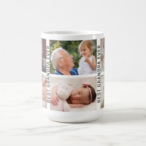 Best Grandpa Ever 6 Photo Custom Collage Coffee Mug