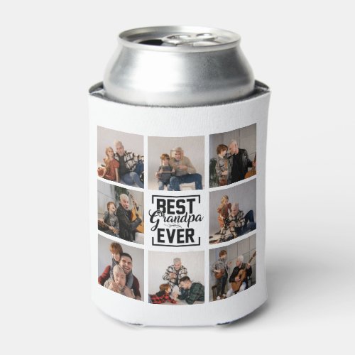 Best Grandpa Ever 8 Photo Collage Can Cooler