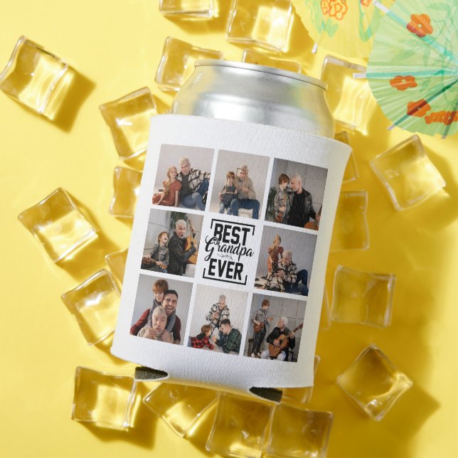 Best Grandpa Ever 8 Photo Collage Can Cooler (In Situ Summer)