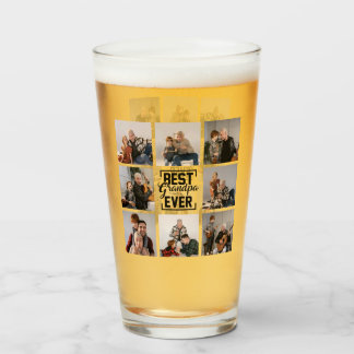 Best Grandpa Ever 8 Photo Collage Glass