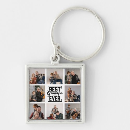 Best Grandpa Ever 8 Photo Collage   Keychain