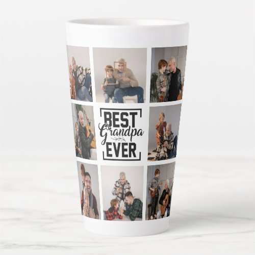 Best Grandpa Ever 8 Photo Collage  Latte Mug