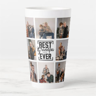 Best Grandpa Ever 8 Photo Collage Latte Mug