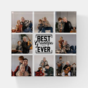 Best Grandpa Ever 8 Photo Collage Paperweight