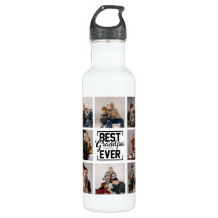 Best Grandpa Ever 8 Photo Collage Stainless Steel Stainless Steel Water Bottle