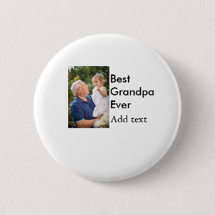 Best Grandpa ever add photo name classic elegant Button