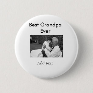 Best Grandpa ever add photo name classic elegant Button