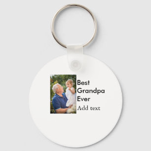 Best Grandpa ever add photo name classic elegant Keychain