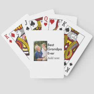 Best Grandpa ever add photo name classic elegant Poker Cards