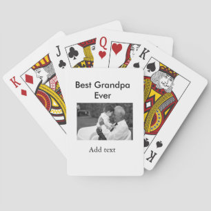 Best Grandpa ever add photo name classic elegant Poker Cards