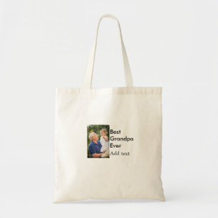 Best Grandpa ever add photo name classic elegant Tote Bag