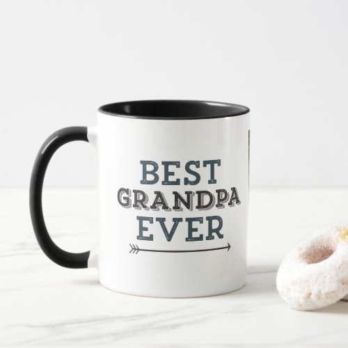 Best Grandpa Ever Arrow Custom Photo Mug