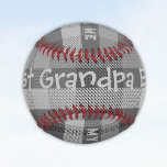 Best Grandpa Ever  Baseball<br><div class="desc">This personalized My Favorite People Call Me Best Grandpa Ever baseballl has a modern classic plaid pattern in black, white and gray. You can easily edit this custom soccer ball by changing the typography text to say the affectionate term for grandpa of your choice, such as pops, grampa, granddad, gramps...</div>