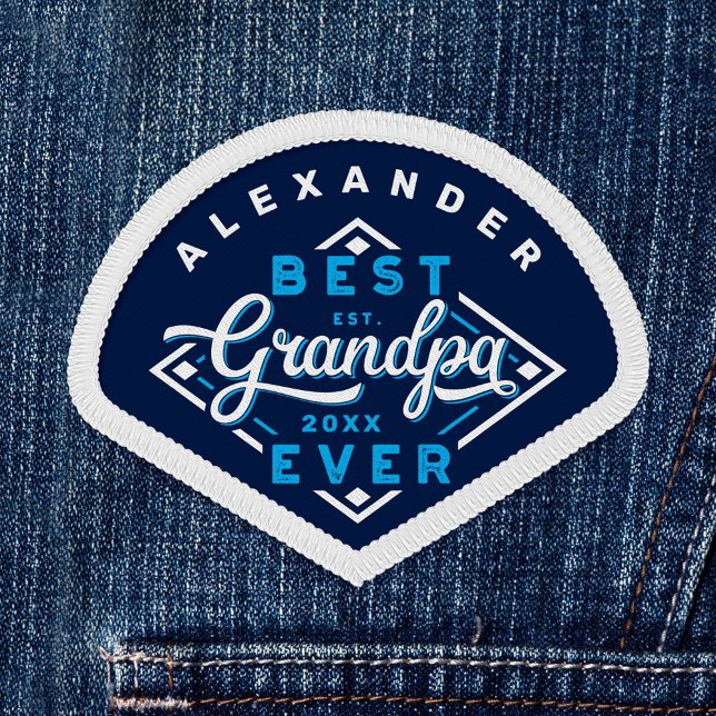 Best Grandpa Ever Baseball Diamond Name Sport Patch (Best Grandpa Ever Baseball Diamond Name Sport Patch)