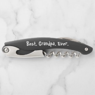Best Grandpa Ever Black and White Waiter's Corkscrew
