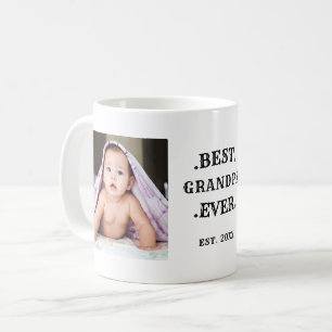 Best Grandpa Ever Black Birthday Two Photo Coffee Mug