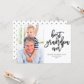 Best Grandpa Ever | Black On White Card by PinkMoonPaperie at Zazzle