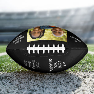 Best Grandpa Ever Black Photo Football