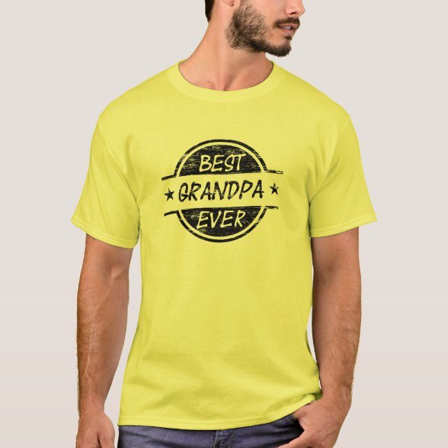 Best Grandpa Ever Black T-Shirt (Front)