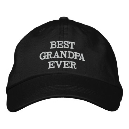 Best Grandpa Ever black white custom text modern Embroidered Baseball Cap