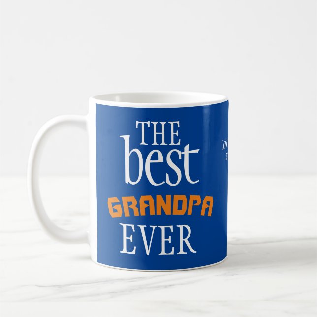 Best Grandpa Ever Blue Coffee Mug (Left)