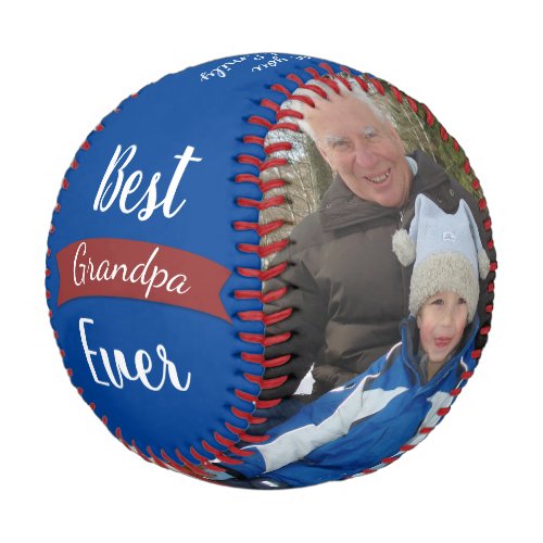 Best grandpa ever blue custom photo baseball