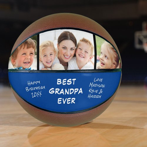 Best Grandpa Ever Blue Photo Basketball