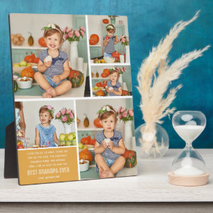 Best Grandpa Ever Color Block Photo Collage Plaque