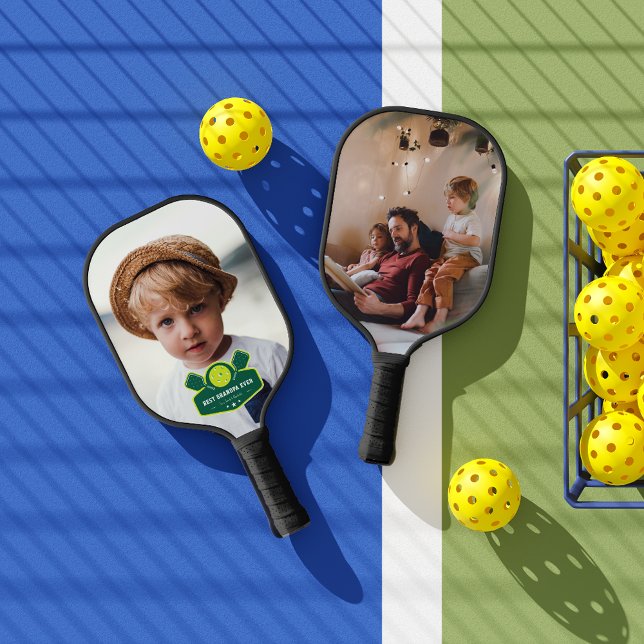 Best Grandpa Ever | Custom 2 Photo Pickleball Paddle (Creator Uploaded)