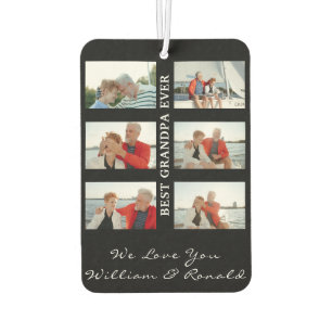 Best Grandpa Ever Custom 6 Photo collage & Name Air Freshener