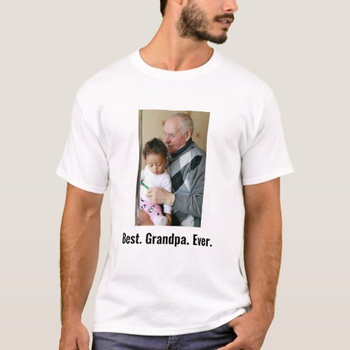 Best Grandpa Ever Custom Family  Photo  T_Shirt