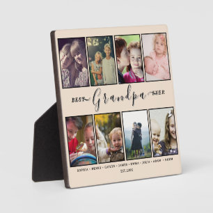 Best Grandpa Ever – Custom Grandkids’ 8 Photo Name Plaque