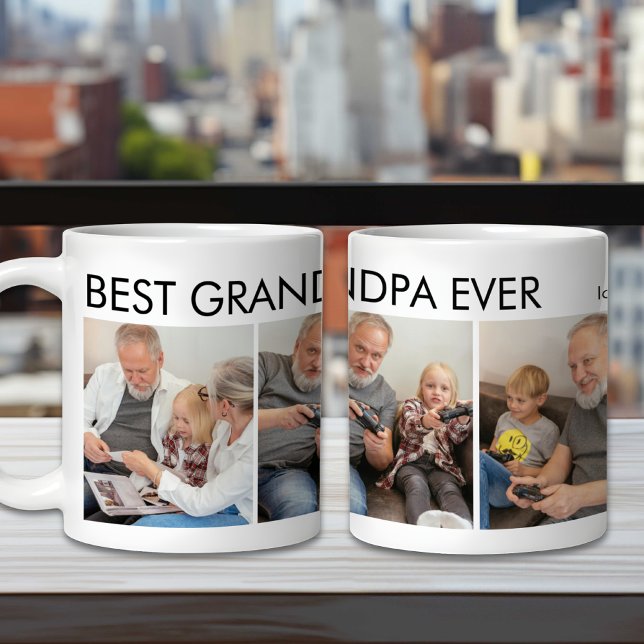 Best Grandpa Ever Custom Personalized Family Photo Coffee Mug (Creator Uploaded)