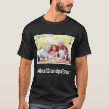 Best Grandpa Ever Custom Photo Black Hashtag