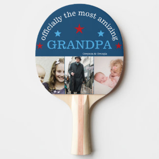 Best Grandpa Ever Custom Photo Collage Ping Pong Paddle