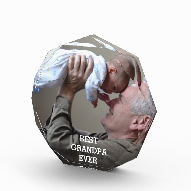 Best Grandpa Ever Custom Photo Create Your Own Acr Acrylic Award (Right)