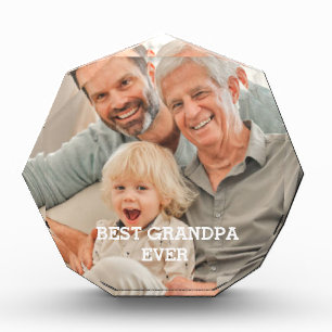 Best Grandpa Ever Custom Photo Create Your Own Acrylic Award