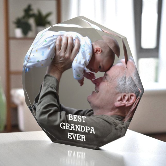 Best Grandpa Ever Custom Photo Create Your Own Acrylic Award (Creator Uploaded)