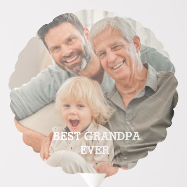Best Grandpa Ever Custom Photo Create Your Own Balloon (Front)
