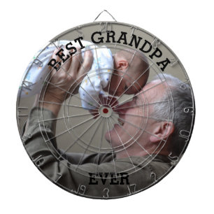 Best Grandpa Ever Custom Photo Create Your Own Dart Board