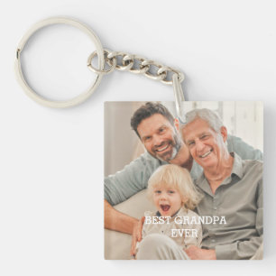 Best Grandpa Ever Custom Photo Create Your Own Keychain
