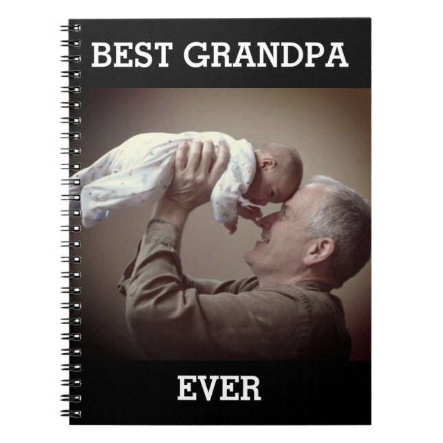 Best Grandpa Ever Custom Photo Create Your Own Notebook (Front)
