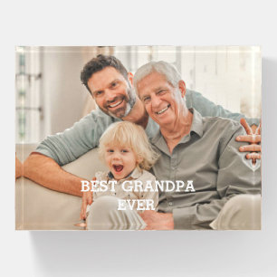 Best Grandpa Ever Custom Photo Create Your Own Paperweight