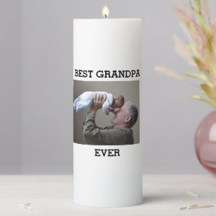Best Grandpa Ever Custom Photo Create Your Own Pillar Candle